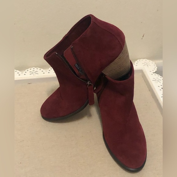 Ecco Burgundy Water Repellent Suede Ankle Boots.Danish Design Woman 41/10-10.5 - Picture 10 of 15